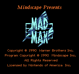 Mad Max Title Screen